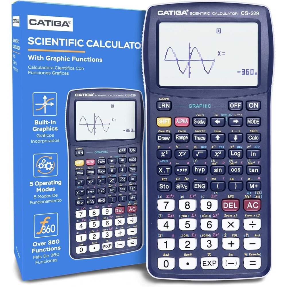 Catiga CS-229 Scientific Calculator  With Graphic Functions & Over 360 Features